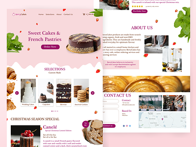 Pastry Shop Landing Page cake cake shop design landing page ui ux webpage website design