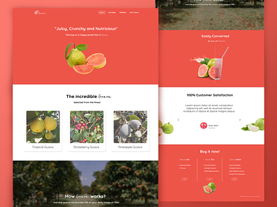 Guava Landing Page design fruit guava illustration landingpage onlinestore pink ui ux