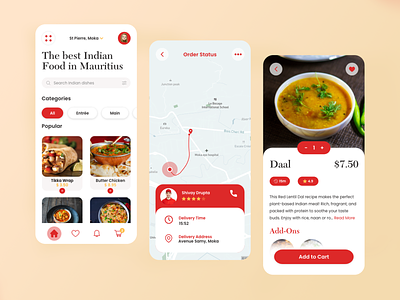 Food Delivery App app colour concept food food delivery app indian red restaurant ui ux