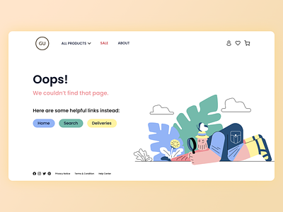 GearUp 404 Page | Daily UI Challenge 008