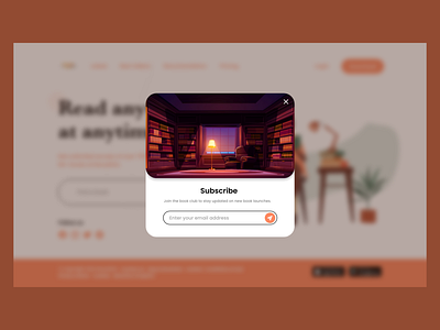 Subscription  Pop-up for Landing Page | Daily UI Challenge 016