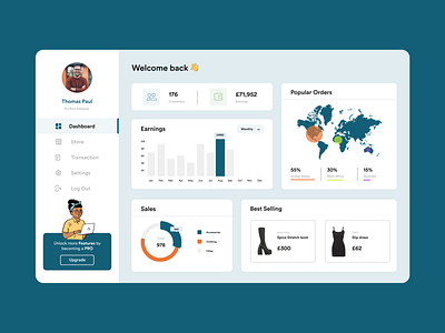 Dashboard for Store | Daily UI Challenge 018