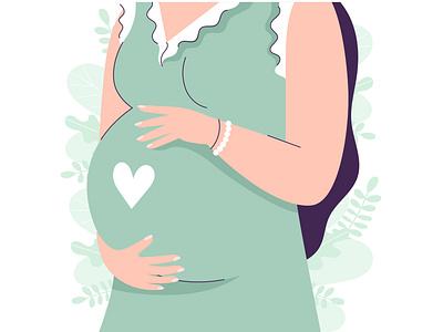 Pregnant woman baby belly birh blue design dress flat girl hand happy illustration love mother motherhood people pregnant smile vector woman