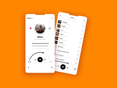 Music Player UI Exploration clean design daily ui minimal music player professional design ui usability user experience user friendly ux