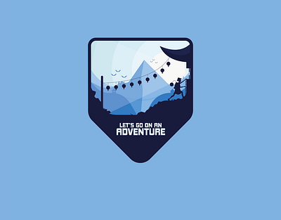 Let's go on an Adventure Badge adventure badge birds china icon illustration mountain vector