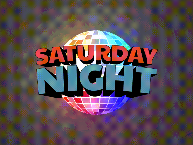 Saturday Night after effect animation design disco disco night graphic design kinetic aniamtion motion design motion graphics saturday saturday night saturday vibes type animation typography vibe