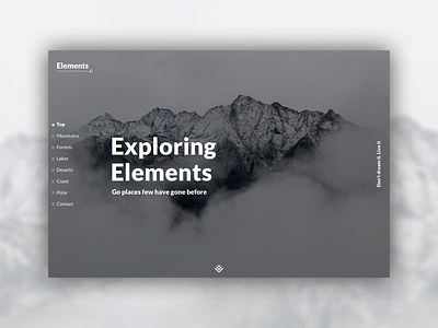 Exploring Elements design mountain photograhy travel ui ux web website