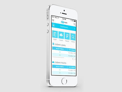 Merk Mobile bigdata blue clean dashboard flat interface iphone menu mobile responsive ui ux