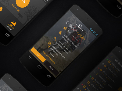 O-Synce App android app dark design interface intro material mobile mockup ui user interface ux