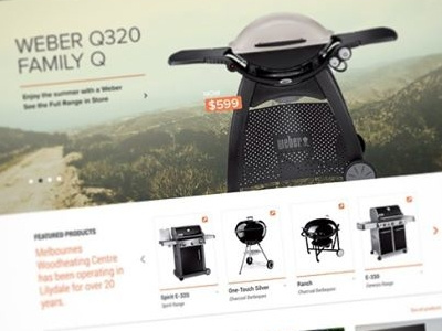 BBQ Home Page Website photoshop products ui web design