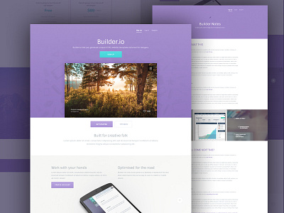 Free PSD - Builder design free download mockup photoshop ui web design