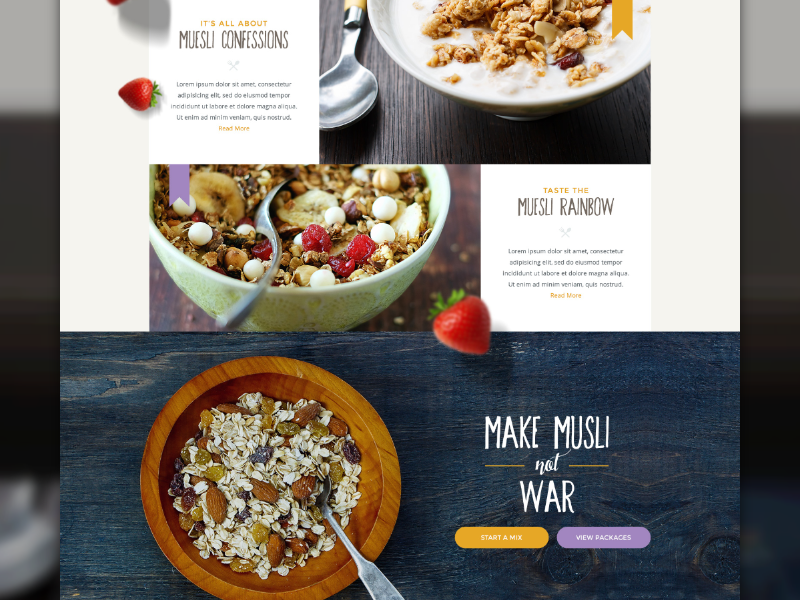 Muesli Website interface design ui ux web design