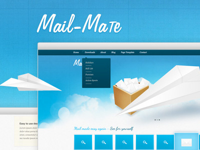 Mail Mate - A FREE website Design PSD blue free psd light mail website