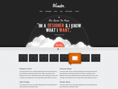 Wonder - A FREE PSD website dark free psd