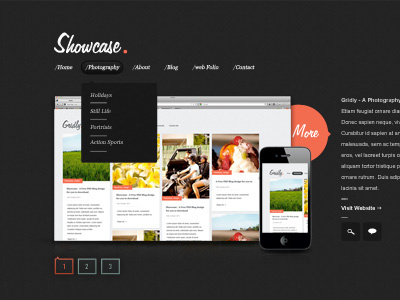 Showcase - A FREE PSD blog dark design website