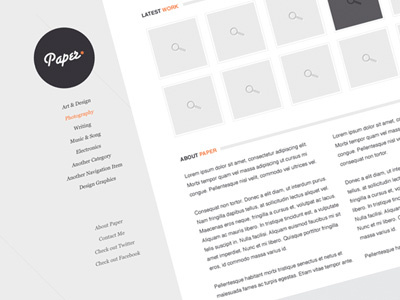 Free Blog/Portfolio PSD website design blog design free grey modern portfolio psd web webdesign