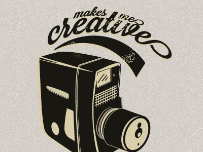 Makes Me Creative camera icon logo retro retro camera web design
