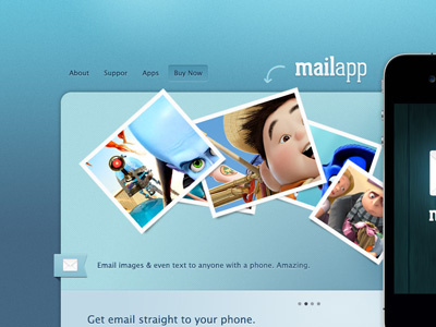MailApp - Free iPhone Website PSD Template app application design free iphone mobile psd