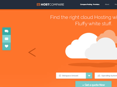 Free PSD - Host Compare Website Design clouds free free psd orange photoshop psd ui web design website design psd