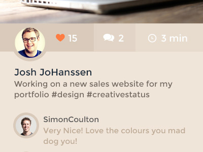 Creative Status creative design flat design mobile psd ui