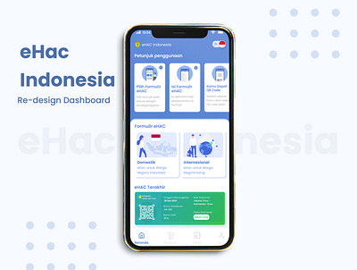 eHac Indonesia Apps | Re-design Dashboard app art branding clean covid dashboard design ehac mobile ui ux