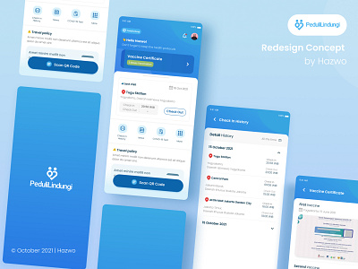 Redesign Concept - PeduliLindungi Apps app clean covid health mobile mobile apps peduli lindungi pedulilindungi redesign ui uiux ux ux design