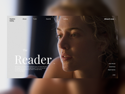 The Reader | Promo website concept design film landing minimal minimalism movie promo reader redesign ui ui ux ux web web design website