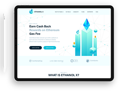 Ethanol X blockchain crypto cryptocurrency design ui vector website design xd design