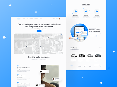 Taxi Company - Landing Page app blue landing page taxi ui webapp