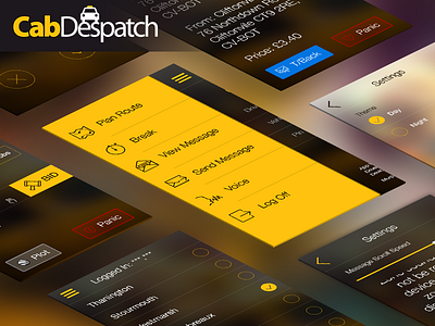 Cabdespatch android app driver flat photoshop redesign taxi uiux