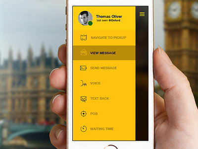Cabdespatch Iphone Version app clean ios iphone menu simple yellow