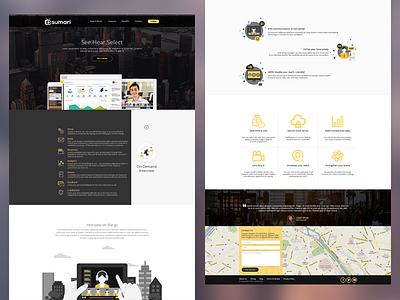 Sumari Homepage flat interface interview platform ui web web design website yellow