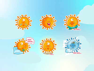 Stickers sunny design graphic design