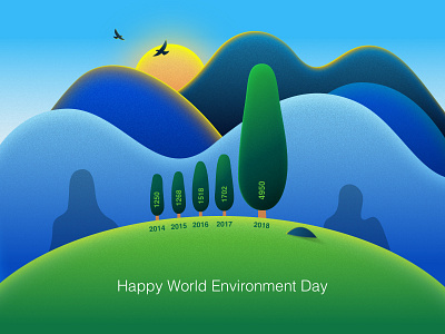 Happy World Environment Day! environment hill illustration infographic infography lanscape mountain tree vector