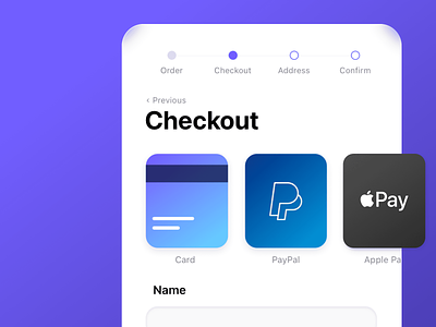 Daily UI 002 → Check Out card check out check out page check out process checkout daily ui dailyui design gradient graphic design interface interface design logo pay paying paying method process ui ui design uiux