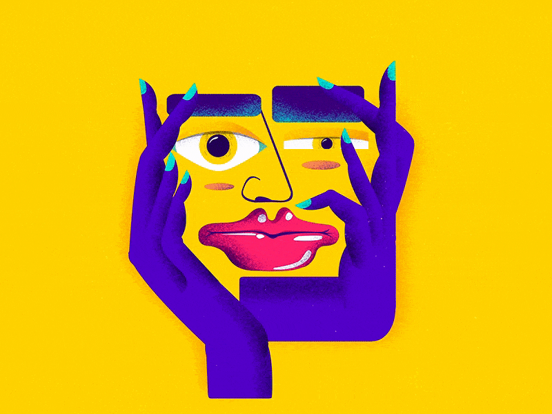 face 2danimation after animated animation creative digitalart eyes face flat frame gif animated hands illustration art loop mouth vector yellow