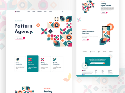 Pattern Agency art illustration header design landingpage minimal pattern agency pattern design pattern shape ui ux web design