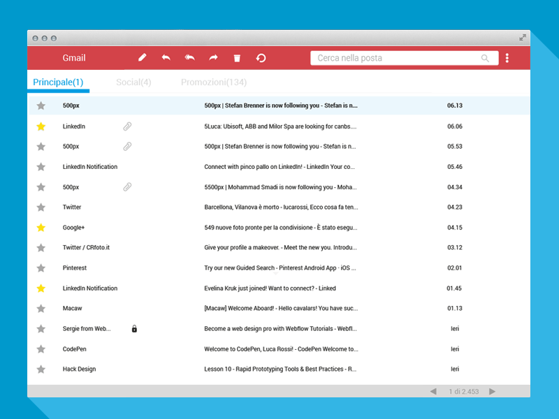 New Googlemail Ui animation email flat gmail google mail new online responsive restyle ui ux