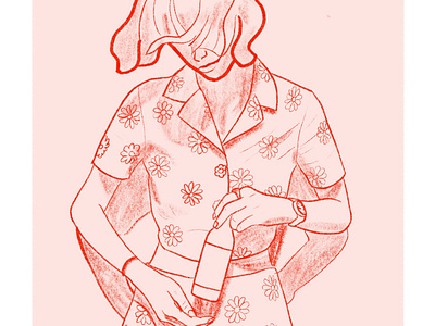 Girl in flowers sketch