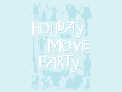 Holiday Movie Party invite design holiday illustration vector xmas