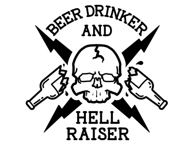 WIP - Beer Drinker & Hell Raiser art beer design icon illustration logo skull skulls vector