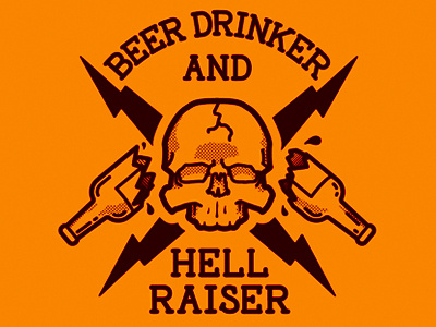 Beer Drinker and Hell Raiser art beer design illustration logo skull vector