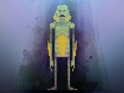 Pixelween Creature of the Black Lagoon 8bit art design halloween illustration pixel pixel art vector