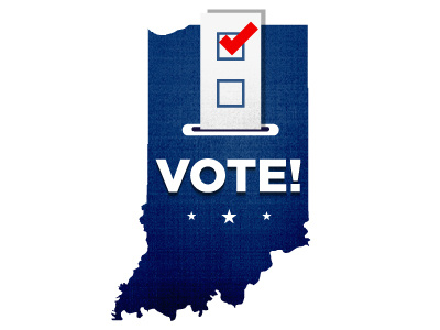 Indiana, get out there and Vote! art design election illustration vector vote