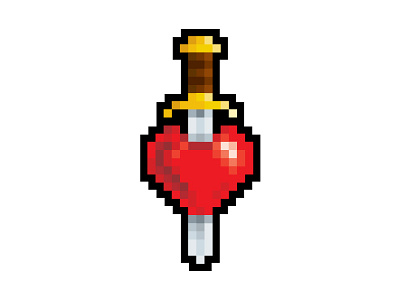 Stabby Heart 8bit art design heart illustration love pixel pixel art tattoo vector