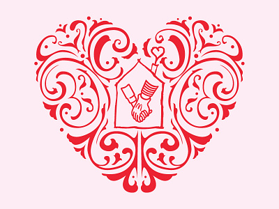 Heart Filigree art design illustration love vector