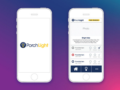 Porchlight Wireframe app branding design flat icon illustrator logo ui ux web