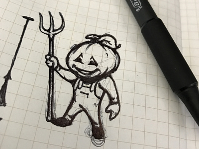 Pumpkin Farmer Sketch