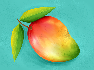 Mango colorful food fruit gradient green illustration illustrator photoshop