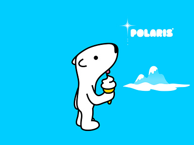 ice animal arctic branding cartoon character design dribbble eating fantasy ice cream illustration mascot polar bear snow star tech
